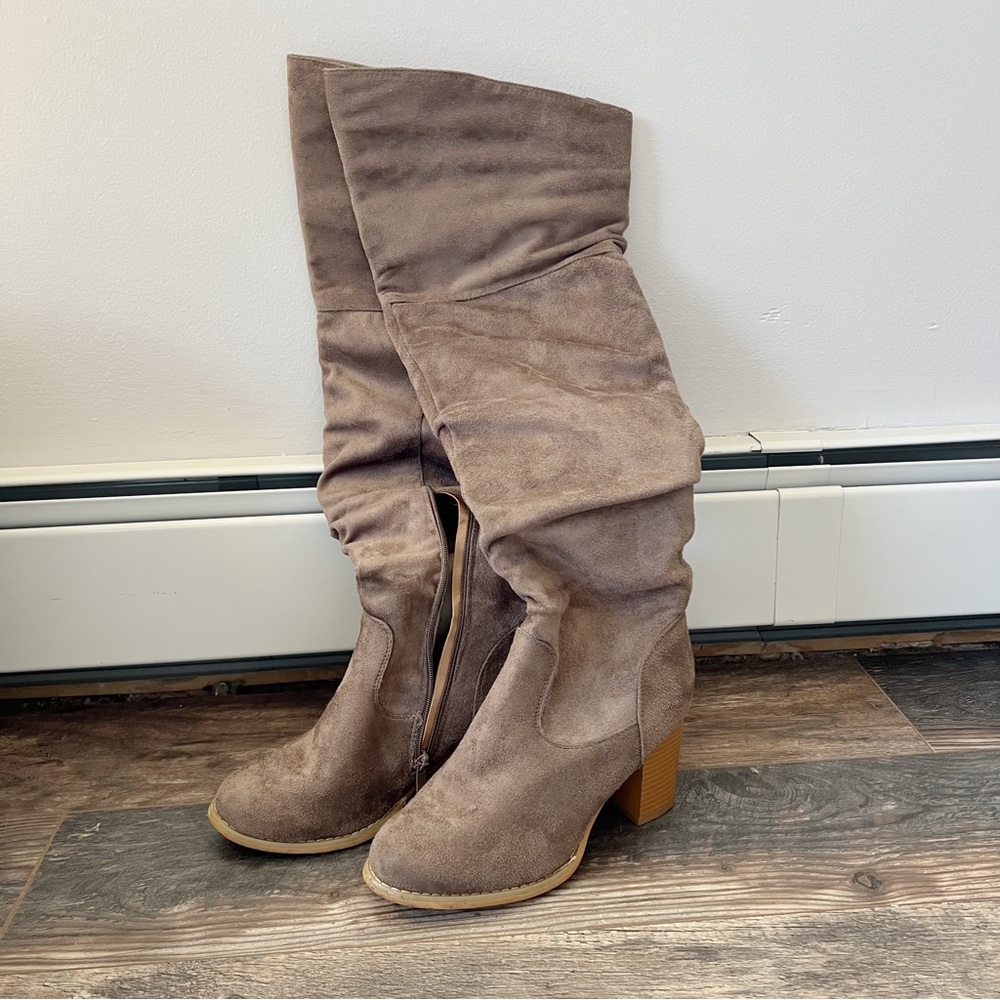 ❤️‍🔥KNEE HIGH TAN BOOTS